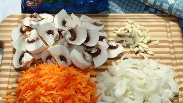 тарт с булгуром и грибами