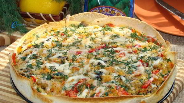 тарт с булгуром и грибами