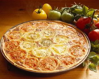 Тарт с томатами и сырным кремом по-итальянски
