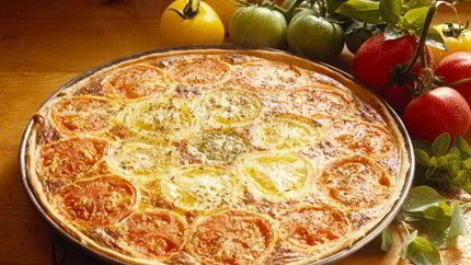 Тарт с томатами и сырным кремом по-итальянски