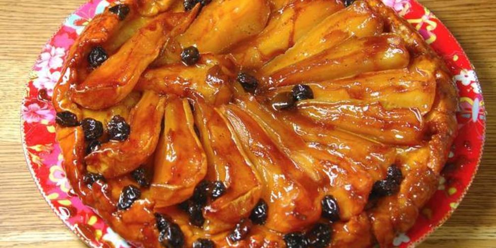 Рецепт тарта татен с грушами и изюмом