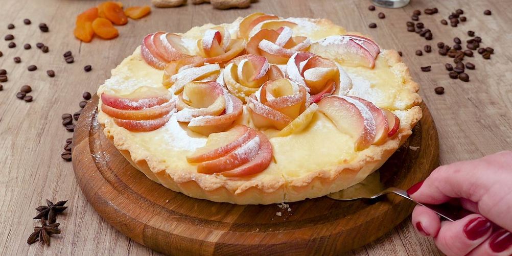 Рецепт яблочного тарта с заварным кремом