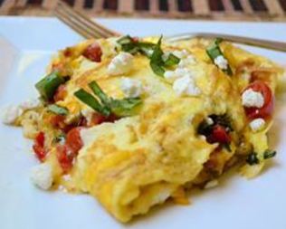 Яичница с помидорами и сладким перцем