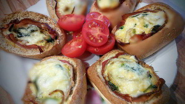 яичница в булочке