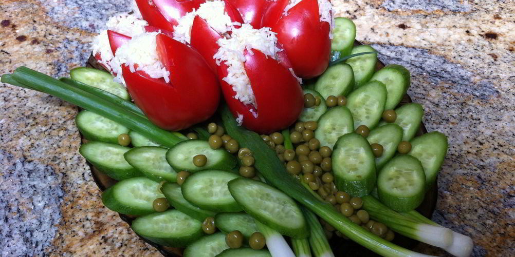 Рецепт закуски весенние тюльпаны