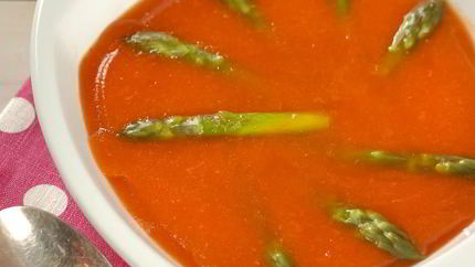 Заливное из перца со спаржей