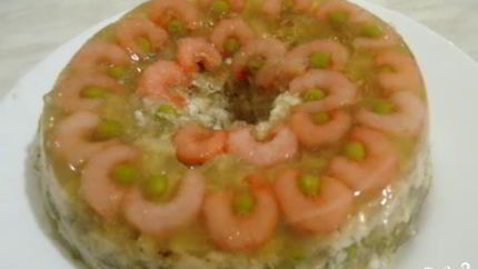 Заливное из рыбы и креветок