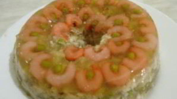 заливное из рыбы и креветок