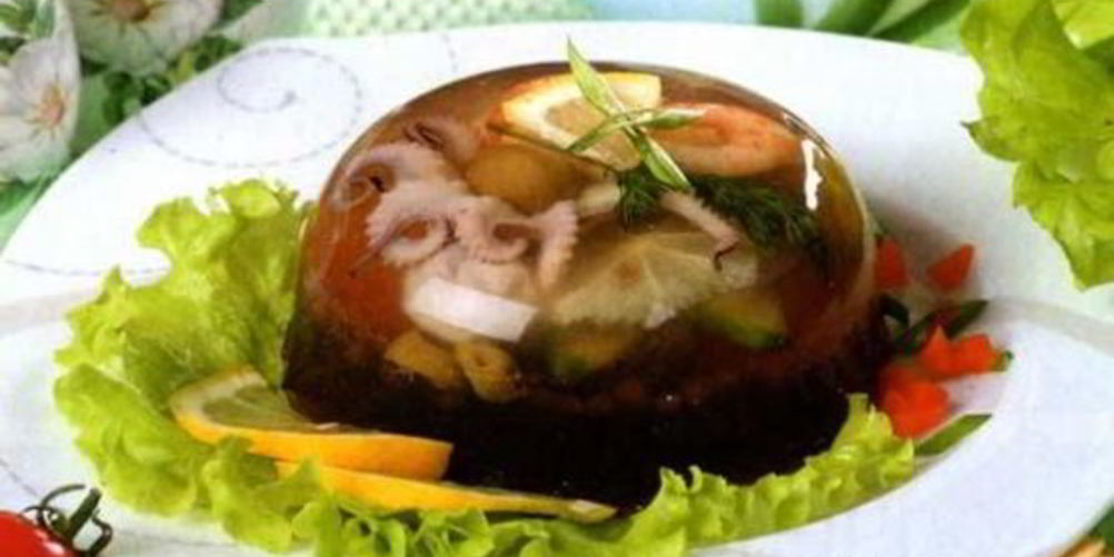 Рецепт заливного с рыбой и морепродуктами