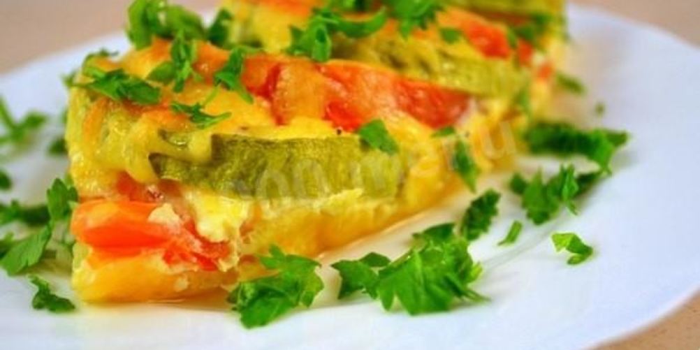 Рецепт запеченных кабачков и помидоры с сыром