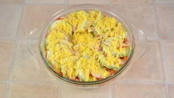 запеченные кабачки и помидоры с сыром
