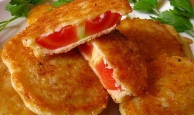 Жареные помидоры в сырном кляре