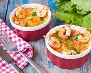 Среднеземноморский жюльен с креветками