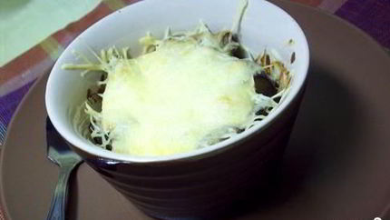 Жульен с грибами и баклажанами