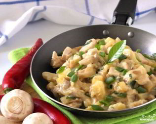 Жульен с грибами и картофелем