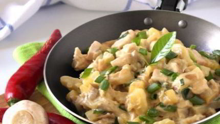 Жульен с грибами и картофелем