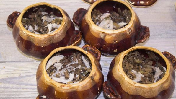 жульен в горшочке с курицей и грибами