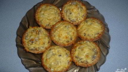 Жульен в тарталетках в микроволновке