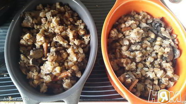 жюльен-фьюжн из гречки с грибами