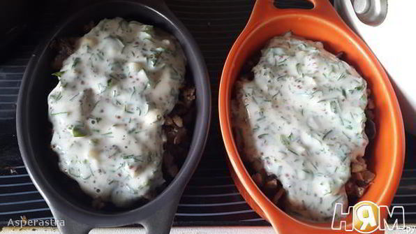 жюльен-фьюжн из гречки с грибами