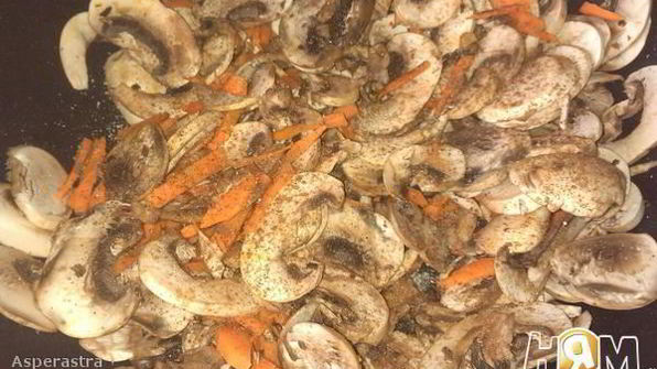 жюльен-фьюжн из гречки с грибами