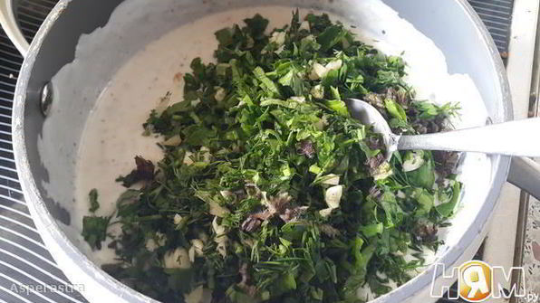 жюльен-фьюжн из гречки с грибами